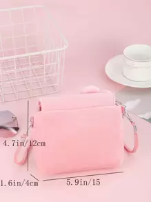 Girls Floral Decor Satchel Bag - Pink - View 4