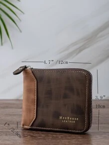 Men Letter Graphic Small Purse Multi-Card Card Organizer Storage Credit Cards Gift Father Dad Gifts Slim Lightweight Portable Cash Money ID Card Credit Card Bifold Zipper Coin Pocket Short Wallet Small Pouch Small Purse Pocket Wallet For Birthday Gift Gift Anniversary On Valentine Day Couple Male Men For College Student Gift Gift Bag Present - Brown - View 5