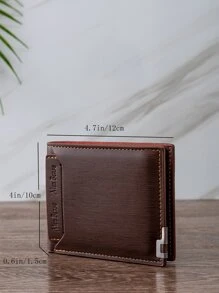 Men Letter Embossed Small Wallet Gift Father Dad Gifts Slim Lightweight Portable Cash Money ID Card Credit Card Bifold Coin Pocket Short Wallet Small Pouch Small Purse Pocket Wallet For Birthday Gift Gift Anniversary On Valentine Day Male Men For College Student Gift Purses And Wallets Women Wallet Wallet For Women Gifts For Women Women's Wallet Business Casual - Brown - View 5