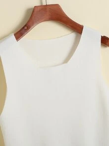 Bộ thời trang bé gái Xếp li màu trơn Giải trí - trắng - Xem 3