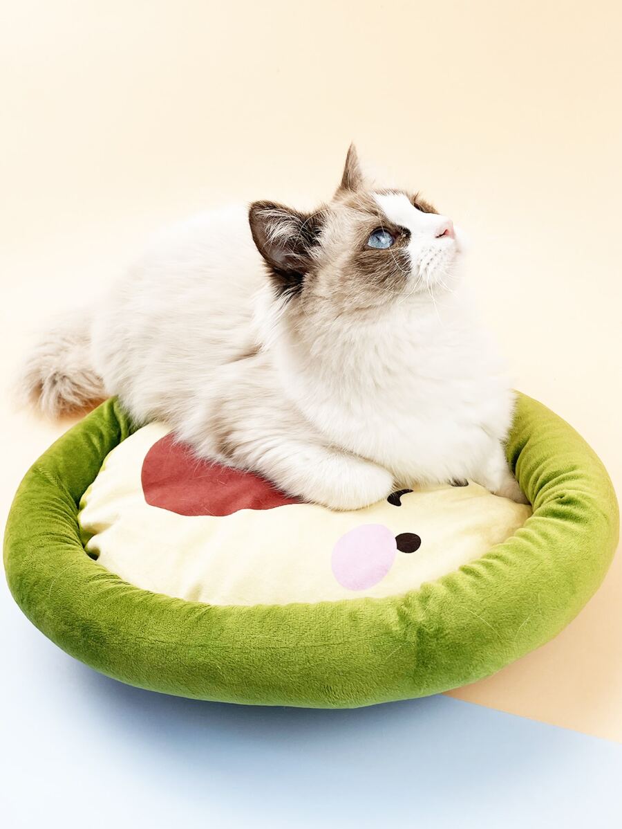卡通酪梨寵物床 - 綠色 - 查看 1