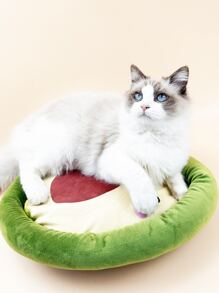 卡通酪梨寵物床 - 綠色 - 查看 3