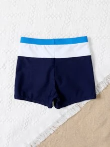 Pantalones Cortos De Natación Para Niños En Edad Intermedia Con Bloques De Color - Multicolor - Ver 2