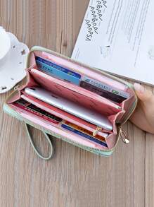 Daisy Floral Graphic Purse With Wristlet - Green - View 4