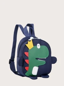 Mochila de niños con diseño de dinosaurio - Azul Marino - Ver 2
