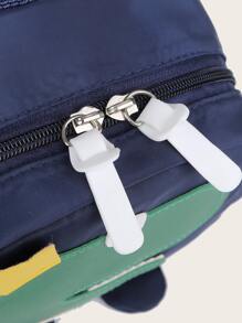 Mochila de niños con diseño de dinosaurio - Azul Marino - Ver 3