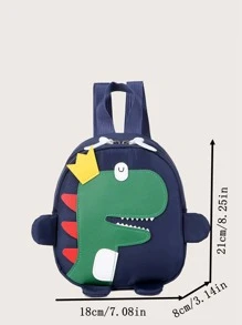 Mochila de niños con diseño de dinosaurio - Azul Marino - Ver 7