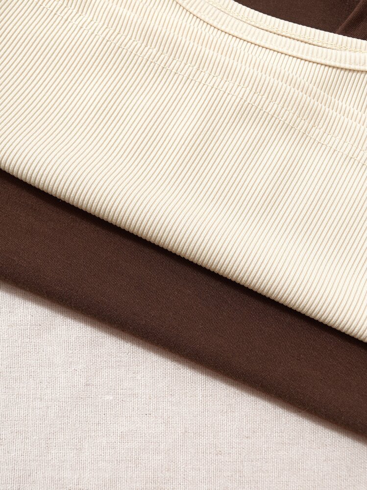 SHEIN Unity Conjunto de Camisa de tirantes con gráfico de letras y Camiseta gráfica de dobladillo alto y bajo para mujeres - Multicolor - Añade 3