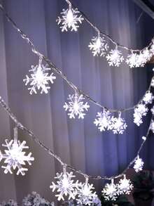 1入組聖誕燈簾帶40入組雪花燈泡 - 白色 - 查看 2