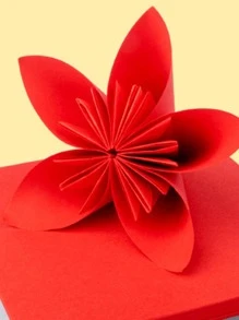 100pcs Plain Origami Paper - Red - View 2
