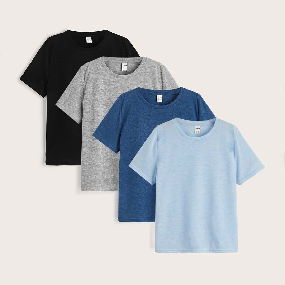 Camisetas De Cuello Redondo Para Jóvenes De 4 Piezas