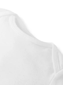 Baby 5pcs Solid Round Neck Bodysuit - White - View 3