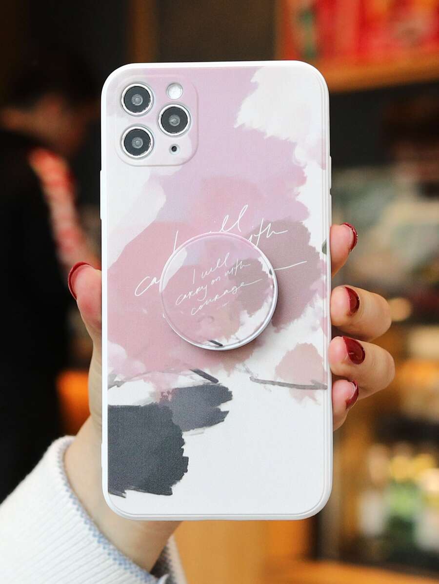 Funda para móvil de acuarela con agarre de teléfono sobresaliente - Multicolor - Ver 1