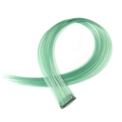 1pc Clip In Long Straight Synthetic Hair Extension
