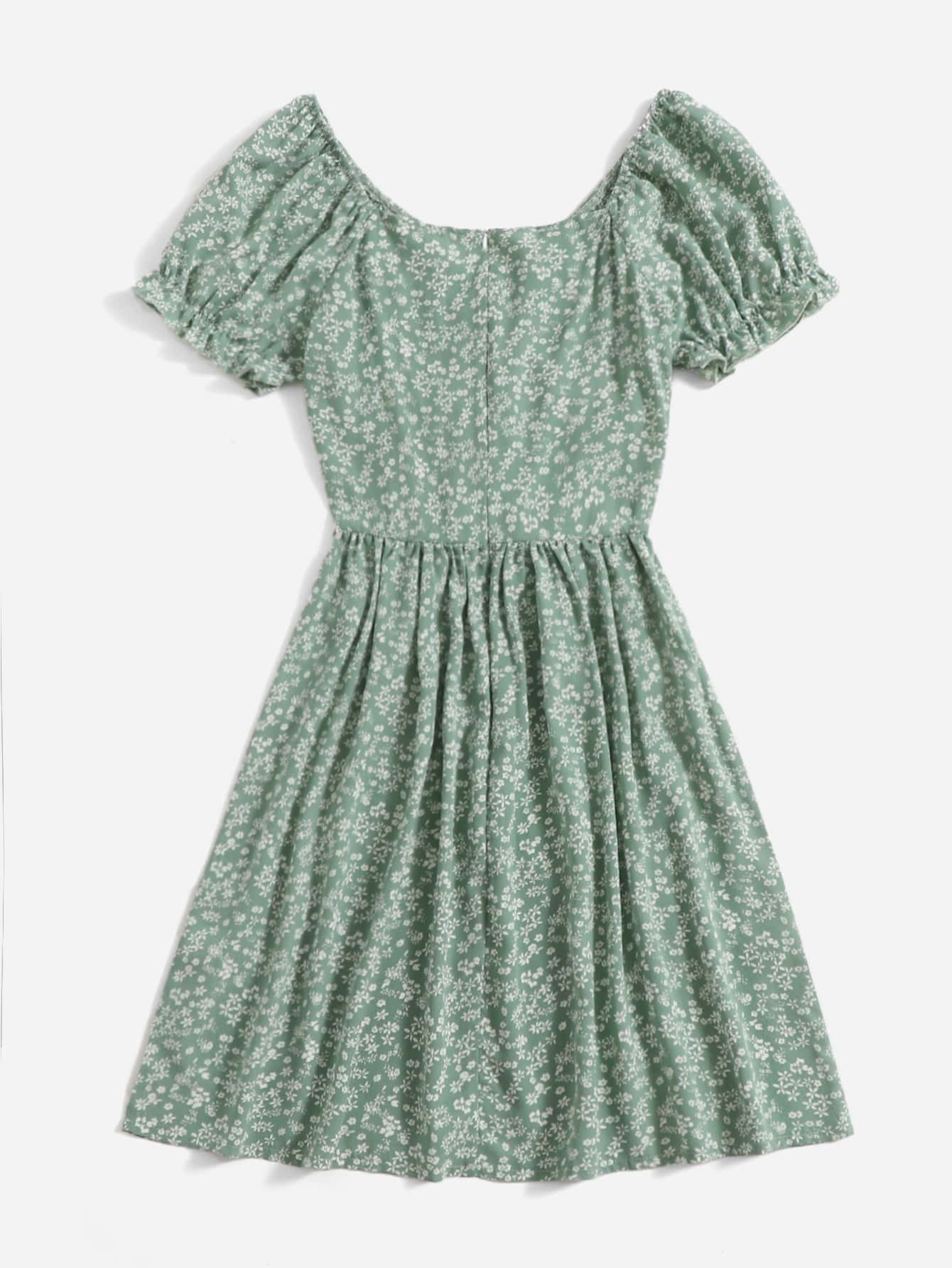 slim fit dress slacks CurveWow Long Sleeve Wrap Mini Dress Green Ditsy Floral – Curvewow