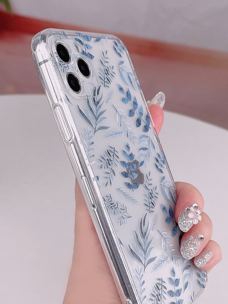 Leaf Painted Clear Phone Case - Multicolor - View 5