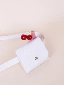 女孩鱷魚紋皮帶袋