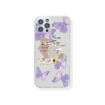 Butterfly Painted Clear Phone Case