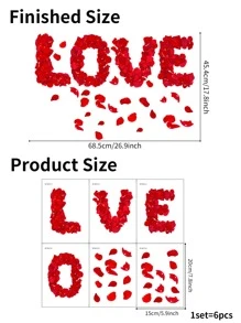 1 bộ Hình dán bồn tắm hình cánh hoa hồng - Đỏ - Xem 3