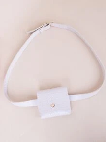 女孩鱷魚紋皮帶袋