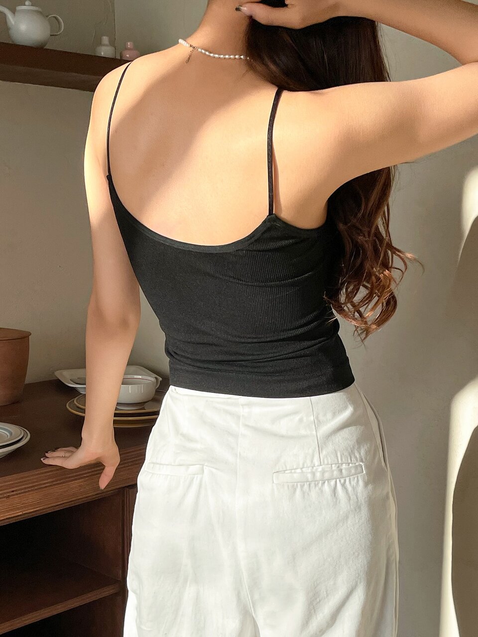 Solid Ribbed Knit Cami Top