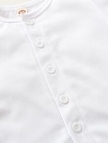 Baby 3pcs Lettuce Trim Button Up Top - Multicolor - View 4