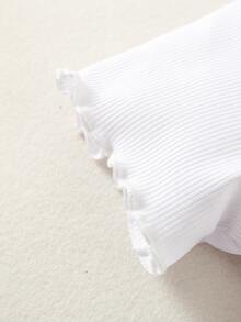 Baby 3pcs Lettuce Trim Button Up Top - Multicolor - View 5