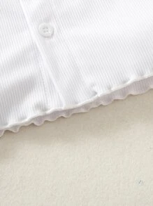 Baby 3pcs Lettuce Trim Button Up Top - Multicolor - View 6