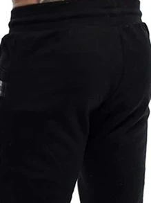 Manfinity Homme Men Letter Graphic Zip Pocket Drawstring Waist Joggers - Black - View 5