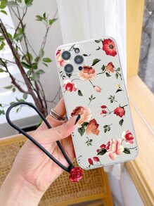 花卉圖案附帶繩子透明手機殼 - 彩色 - 查看 5