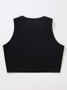 SHEIN Unity Áo hai dây Pha lê kim cương Đồ họa Giải trí - màu đen - Xem 2