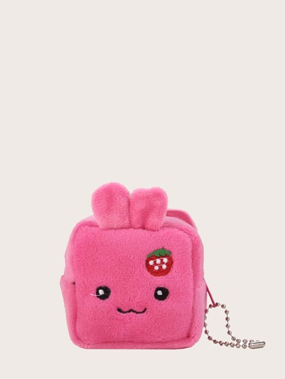 Girls Cartoon Design Fluffy Coin Case