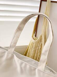 Cherry & Letter Graphic Shopper Bag - White - View 5