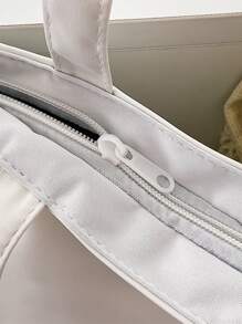 Cherry & Letter Graphic Shopper Bag - White - View 6