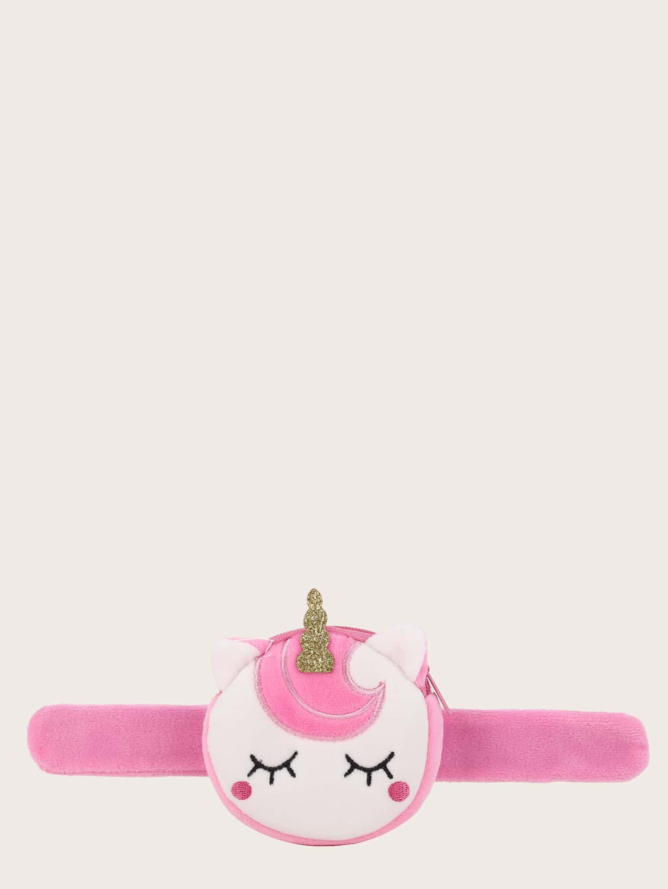 女孩閃亮獨角獸造型皮夾 - 粉色 - 查看 1