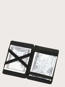 Men Letter Embossed Magic Wallet Multi-Card Card Organizer For Storage Credit Cards Lightweight Portable,Credit Card,ID Card White-Collar Workers,For Male Holiday,For Anniversary,For Birthday Gift Gift, Accessories, Gift - Black - View 2