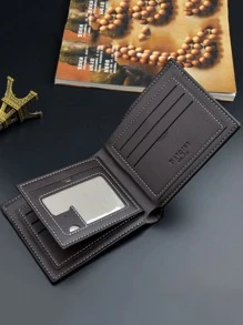 Monedero plegable de hombres metálico - Marrón - Ver 2