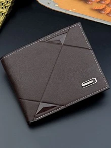 Monedero plegable de hombres metálico - Marrón - Ver 4