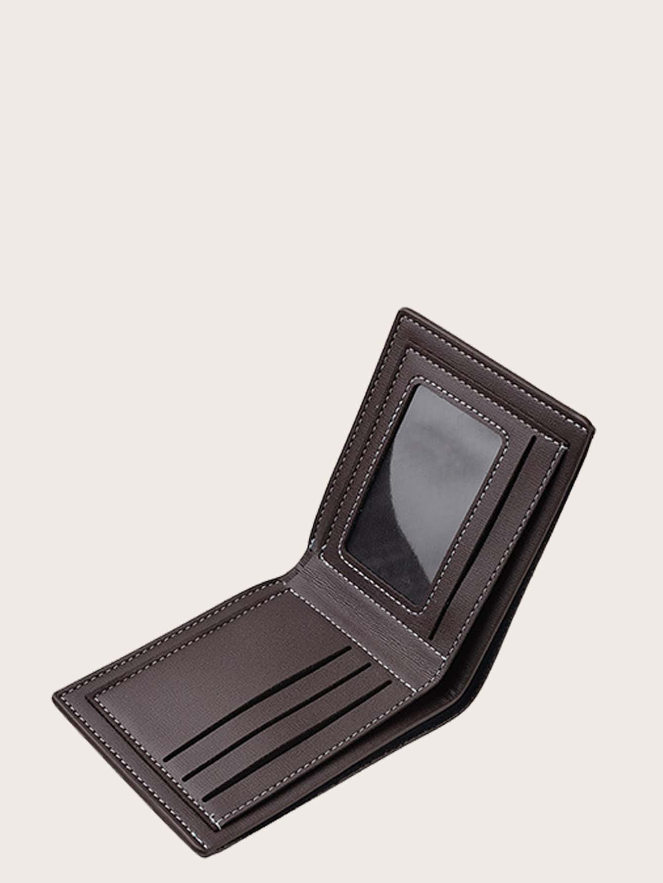 Men Bifold Card Holder Business Casual - Coffee Brown - View 2
