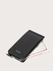 Monedero con estampado de letra con ranura para tarjeta - Negro - Ver 5