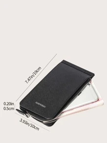 Monedero con estampado de letra con ranura para tarjeta - Negro - Ver 6