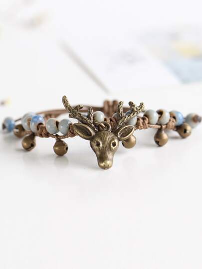 Deer Decor Braided Bracelet