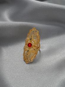 Hollow Out Textured Metal Ring