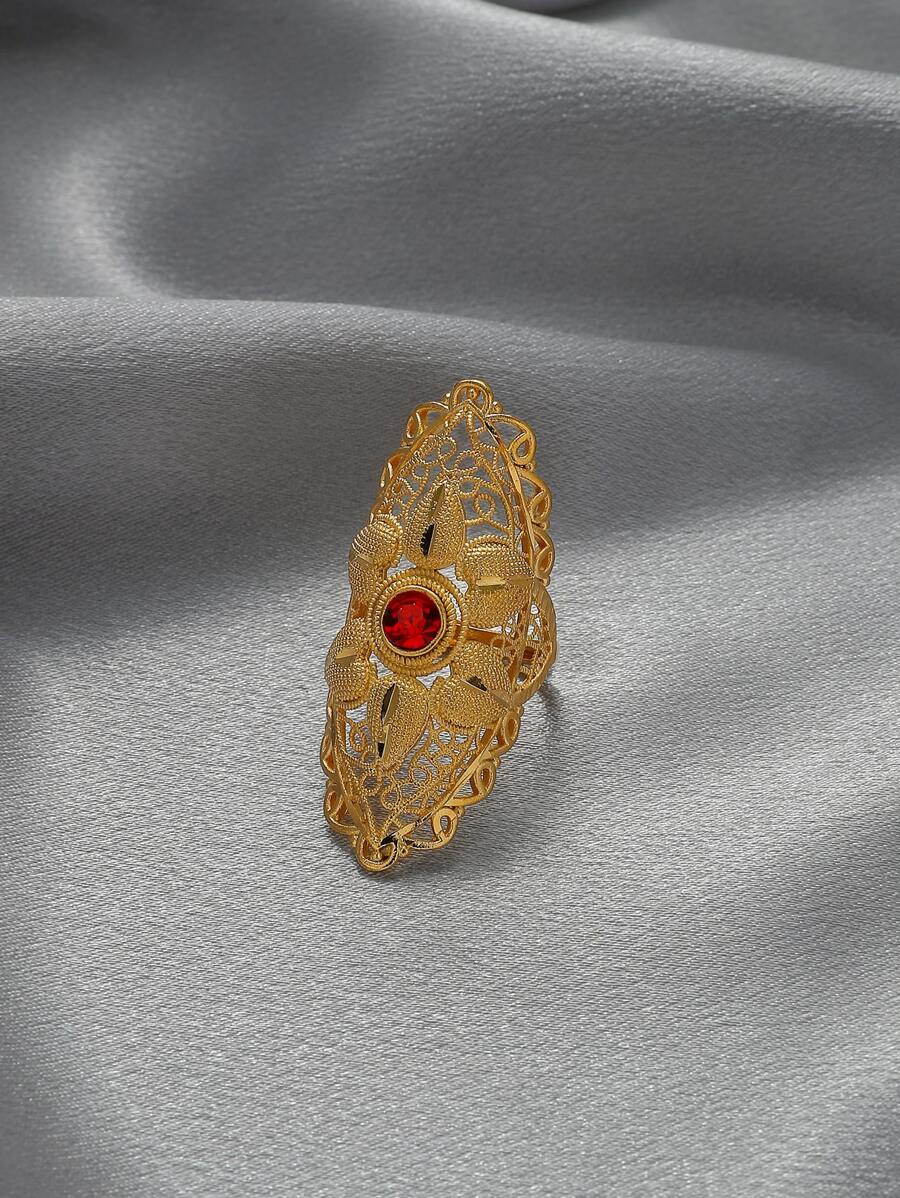 Hollow Out Textured Metal Ring