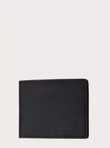 Men Letter Graphic Purse With Card Holder - Black - View 1