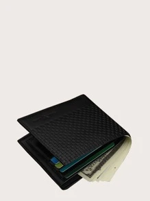 Men Fold Over Card Holder - Black - View 2