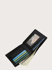 Men Fold Over Card Holder - Black - View 4