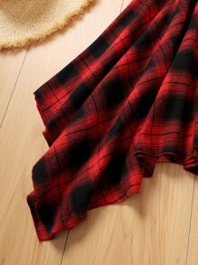 Sparklyn 女孩格紋不對稱下擺繫腰帶洋裝 - 彩色 - 查看 5