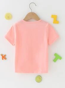 Toddler Girls 1pc Letter & Figure Graphic Tee - Baby Pink - View 2