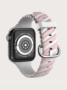 Striped Silicone Watchband Compatible With Apple Watch - Multicolor - View 1